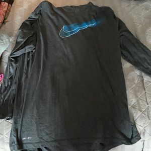 Nike Dri-Fit Hooded Long Sleeve Athletic Shirt